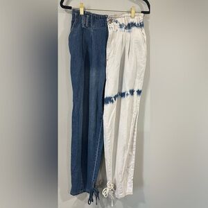 High Rise Two-Tone Jeans size M